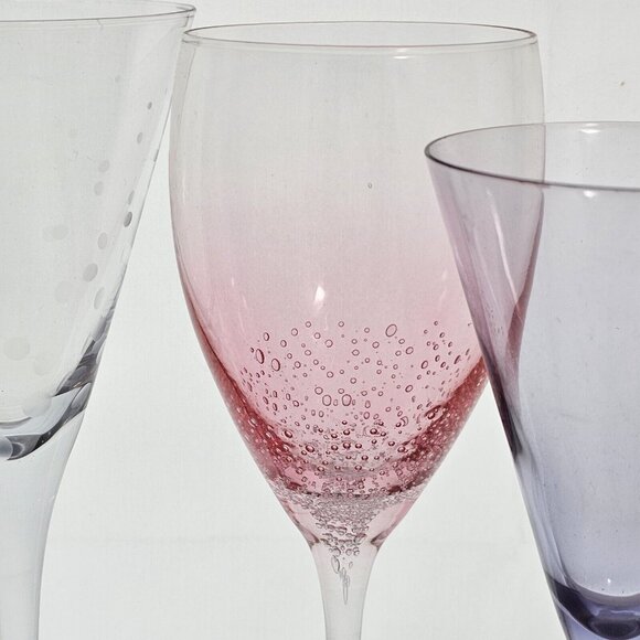 Mismatched Wine Glassware Collection set/4 vintage mixed design cocktail glasses - Picture 4 of 13